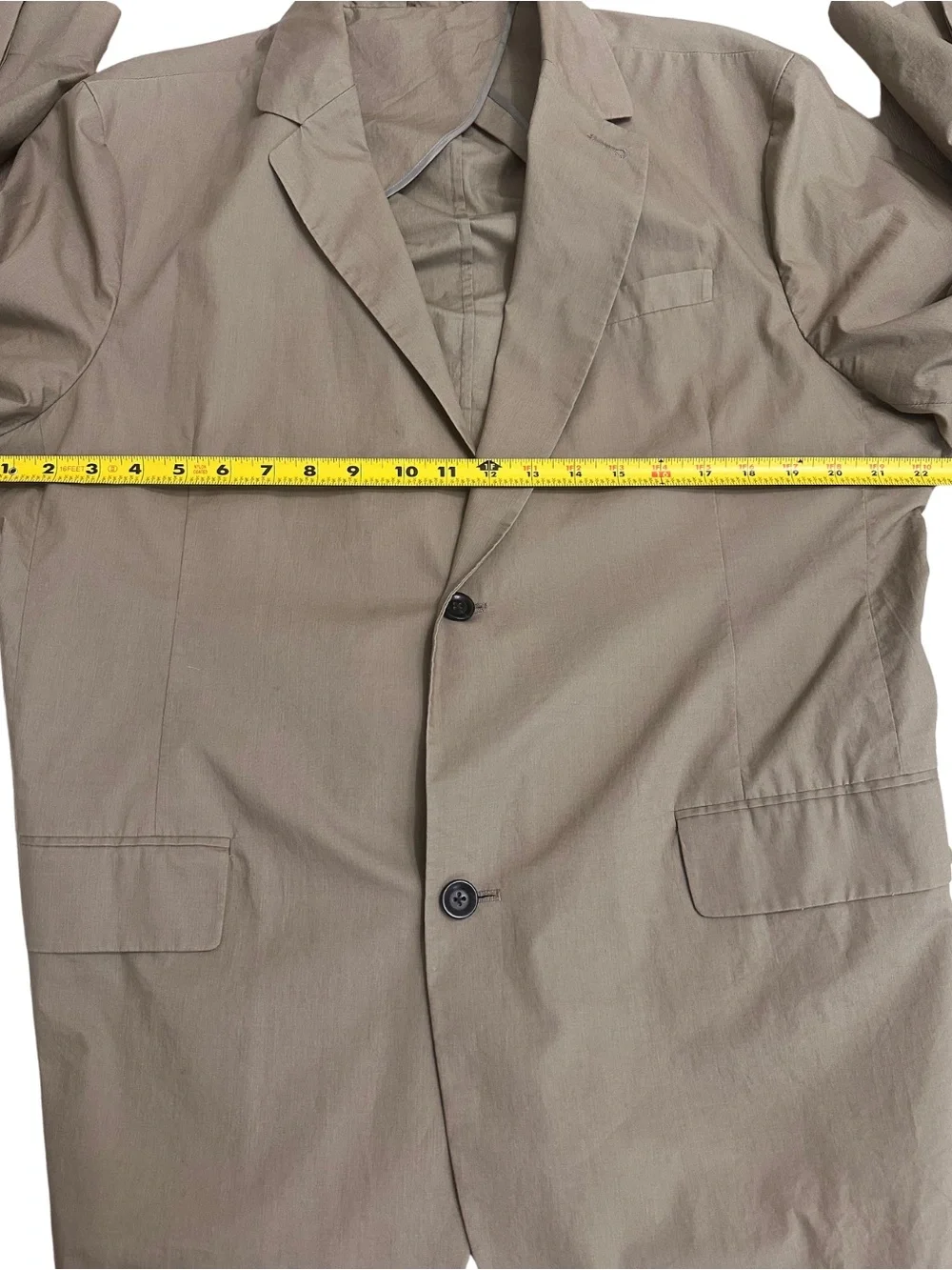 Theory Tan Cotton Unstructured Men’s Blazer SZ 44 Lightweight Summer Casual EUC
